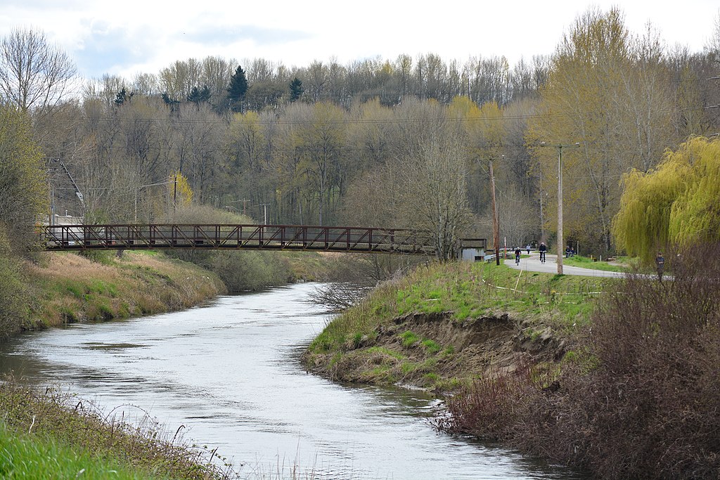 Photo by Joe Mabel: https://commons.wikimedia.org/wiki/File:Kent,_WA_-_footbridge_south_(upriver)_of_Van_Doren%27s_Landing_Park_02.jpg