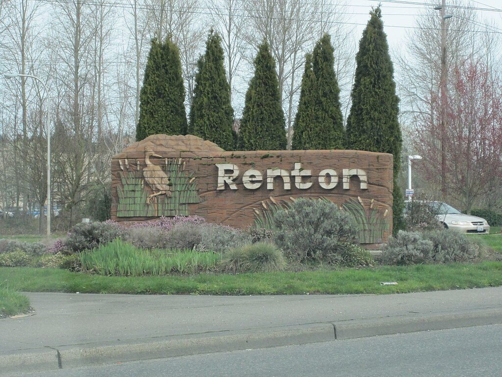 Photo by Westernyankee: https://commons.wikimedia.org/wiki/File:Renton_sign.JPG
